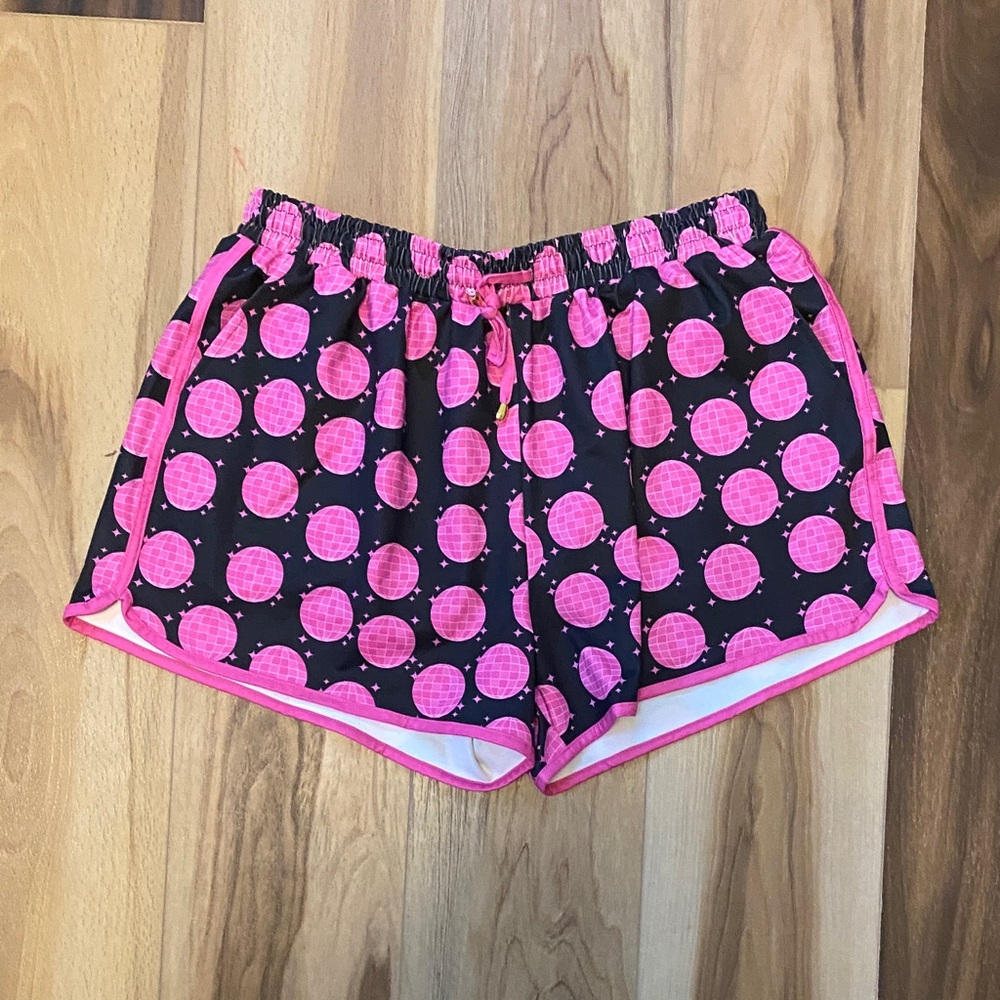 Vibrant Pink Polka Dot Athletic Shorts